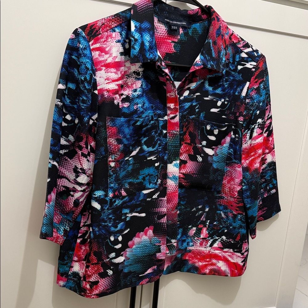 French Connection Vibrant Abstract Button Down Sh… - image 3